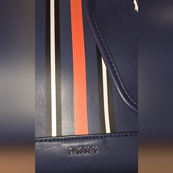 DKNY Taylor Adjustable Navy Tote with Striped Accent, NWT - Picture 5 of 10